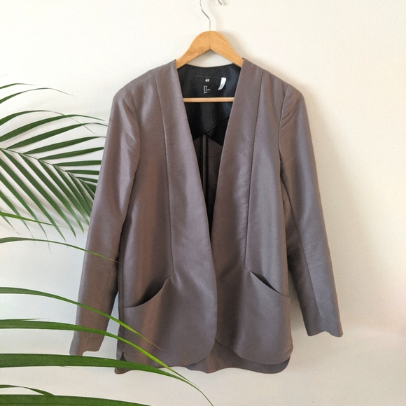 Grey Relaxed Blazer - Picture 1 of 5